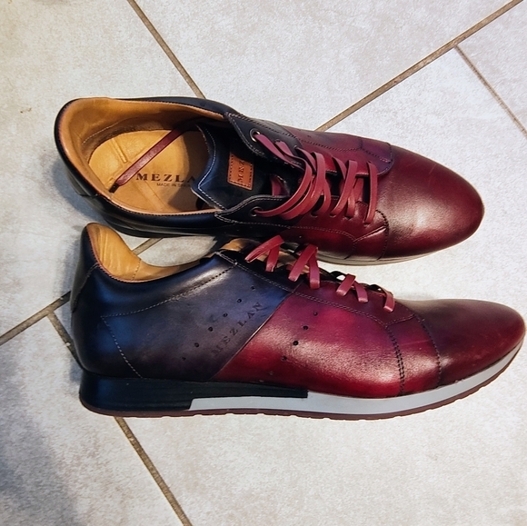 MEZLAN Italian Patina Calfskin Multitone Sneakers Men's 13 - Picture 2 of 16